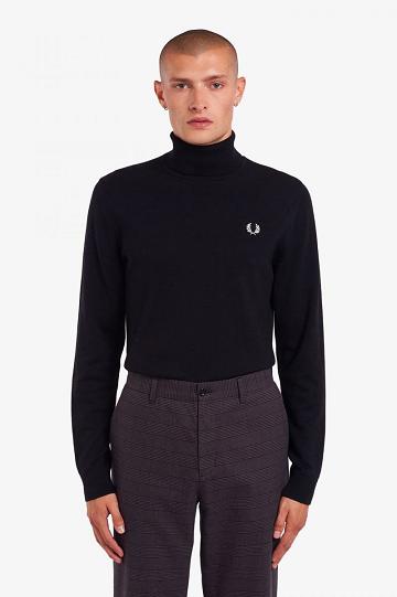 Fred Perry Roll Neck Jumper Miesten Neuleet Mustat | FI 1731QMAZ